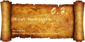 Oblat Henrietta névjegykártya